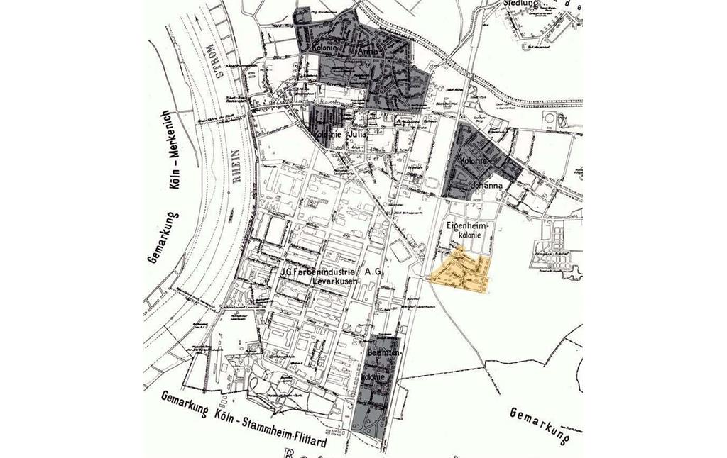 Lageplan Bayersiedlungen 1926