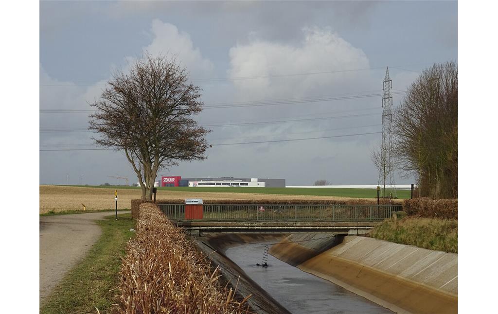 Abbildung 14: Randkanal zwischen Widdersdorf und Pulheim; Brücke mit Rettungsleiter (2017)