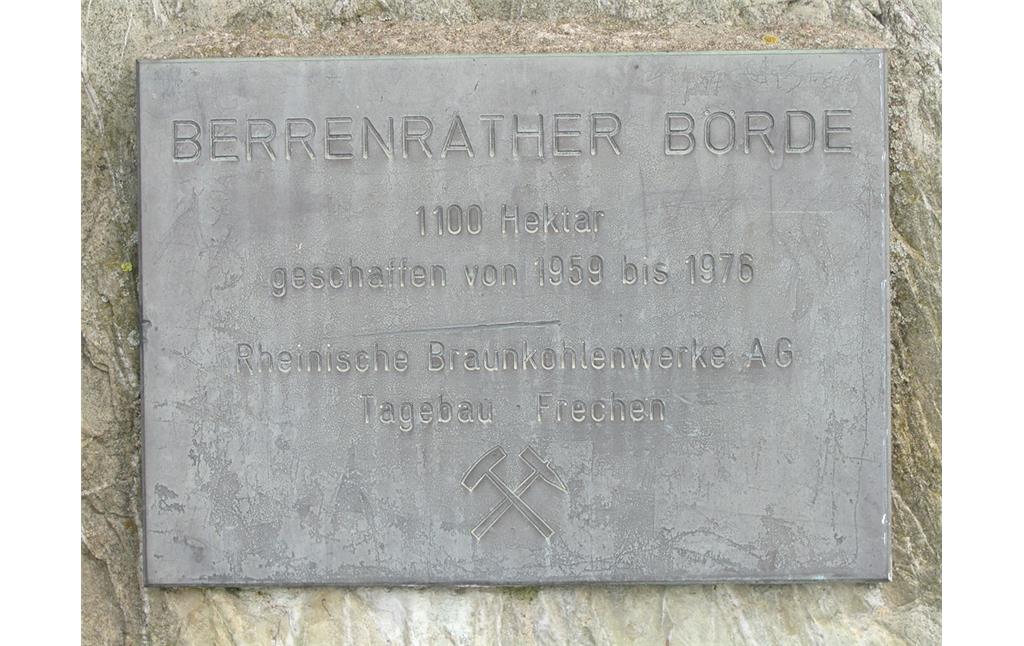 Gedenktafel Berrenrather Börde (2014)