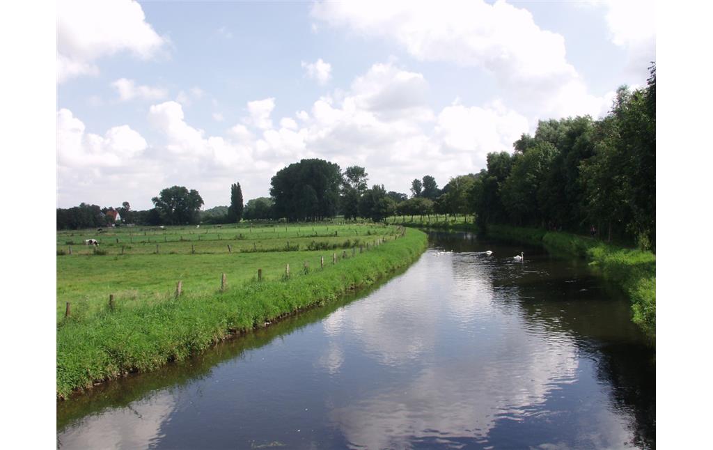 Die Niers bei  mit beweideten Grünlandflächen am linken Ufer (2002)
