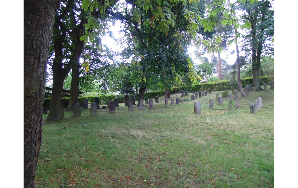 Blick über das Gräberfeld des jüdischen Friedhofs Kommern (2020)