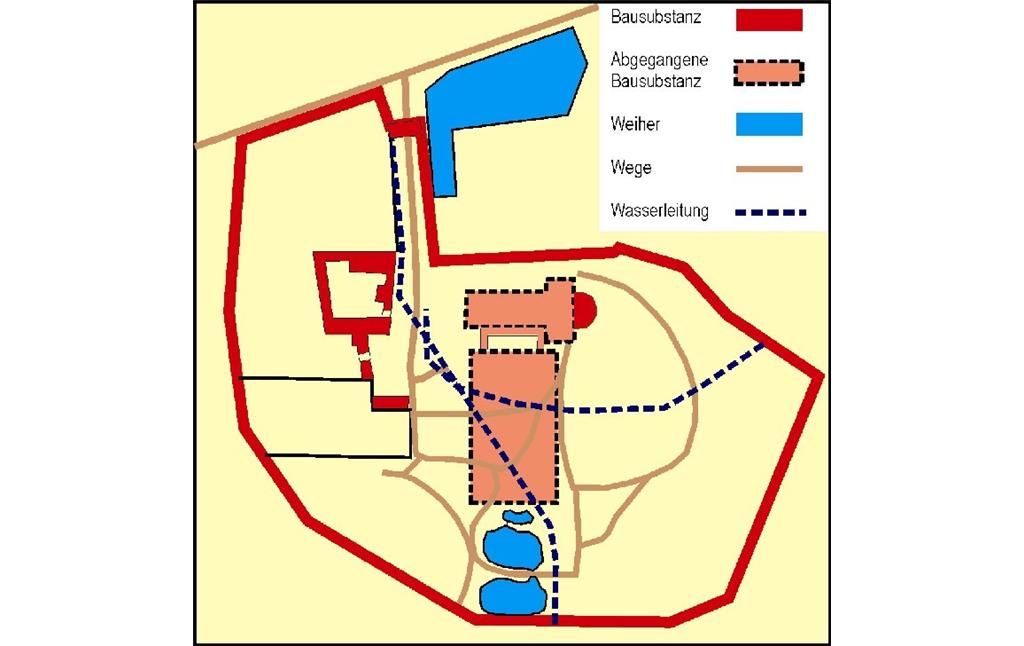 Schematischer Plan der Abtei Heisterbach bei Königswinter (2010)
