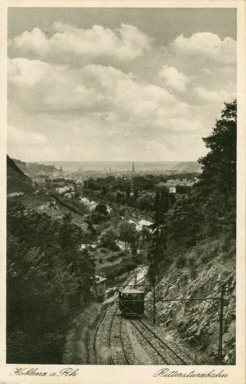 Historische Fotografie der im Jahr 1928 eröffneten Rittersturzbahn (um 1930)