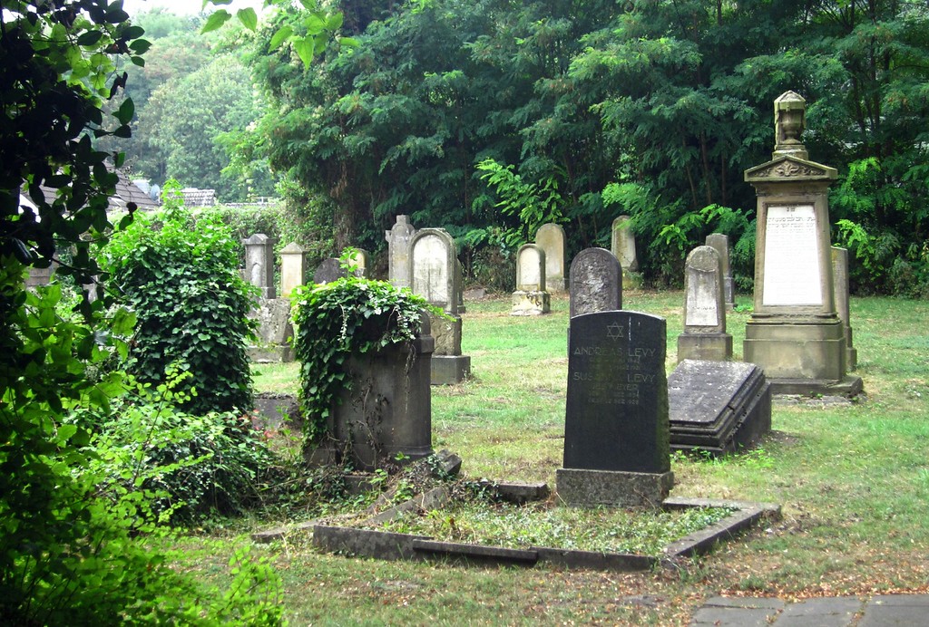 Grabsteine auf dem Jüdischen Friedhof "Herbertskaule" in Frechen (2013).