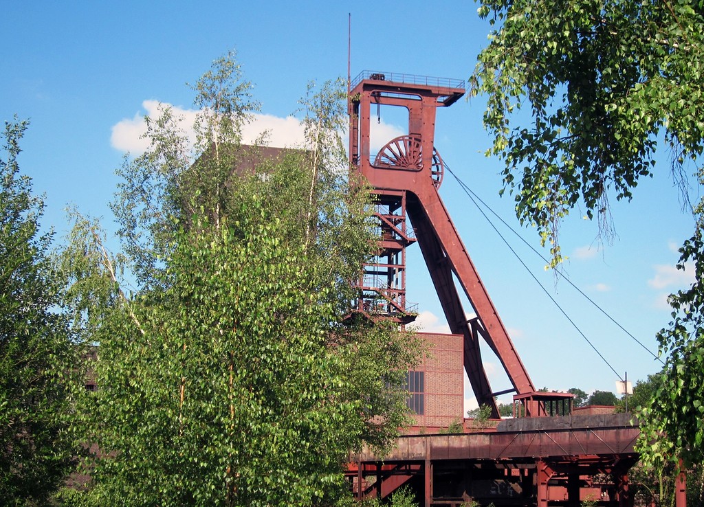 Ein Fördergerüst der Zeche Zollverein in Essen (2014)
