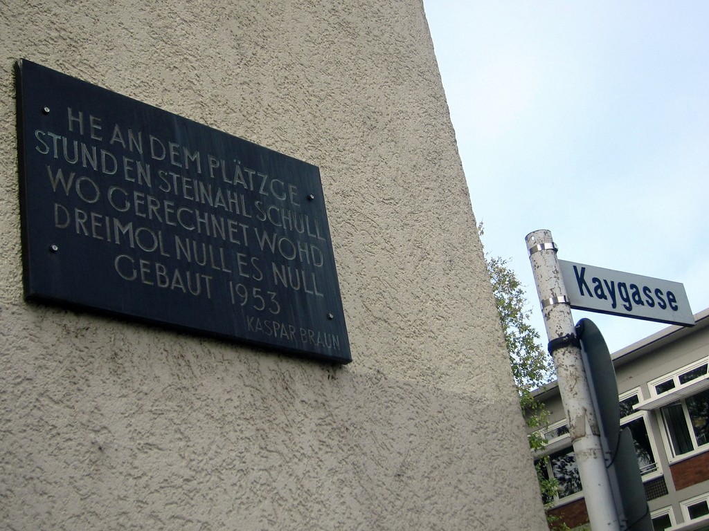 Der Standort der früheren Elementar-Freischule und späteren Hilfsschule, Ecke Großer Griechenmarkt / Kaygasse ("Kayjass Nr. 0") in Köln-Altstadt-Süd (2012).