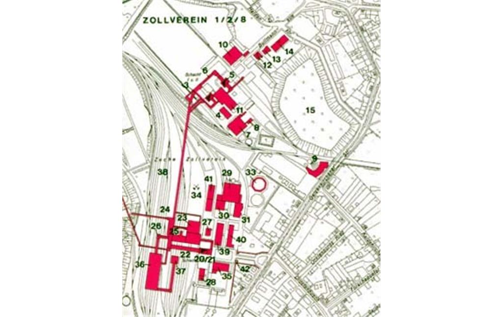 Lageplan Denkmalschutz der Gesamtanlage Kokerei Zollverein in Essen (2010)