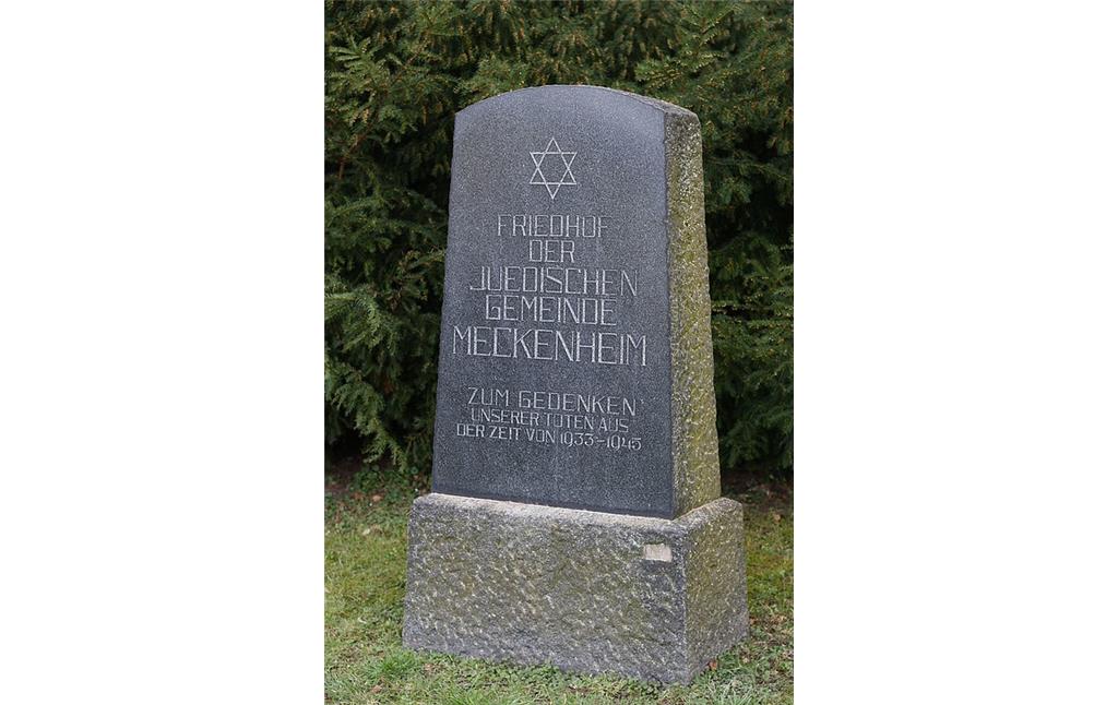 Gedenkstein auf dem jüdischen Friedhof Dechant-Kreiten-Straße in Meckenheim (2011).
