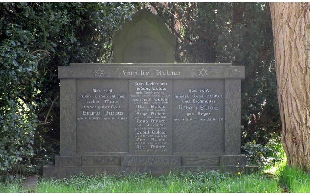 Grabstelle der Familie Bülow auf dem jüdischen Friedhof "Boeckelter Weg" in Geldern (2016).