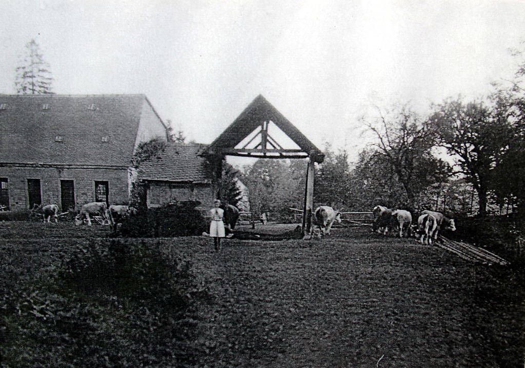 Historisches Foto des Wiegehäuschens der Eisenhütte Abentheuer (undatiert).