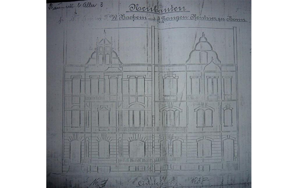 Baumschulallee 3, Aufriss des Gebäudes von 1902