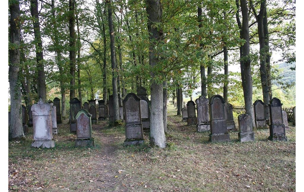 Ansicht des jüdischen Friedhofs auf dem Burgberg bei Beilstein (2012).