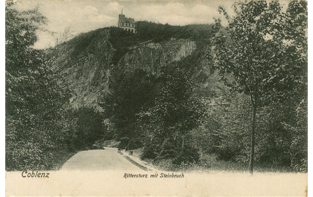 Steinbruch unter dem Aussichtspunkt und Berghotel Rittersturz (1930er Jahre)