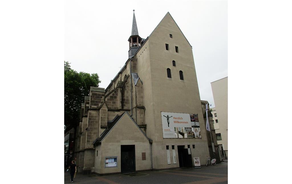 Blick auf die evangelische "AntoniterCityKirche", die frühere Antoniter-Klosterkirche in der Kölner Schildergasse in Altstadt-Nord (2020).
