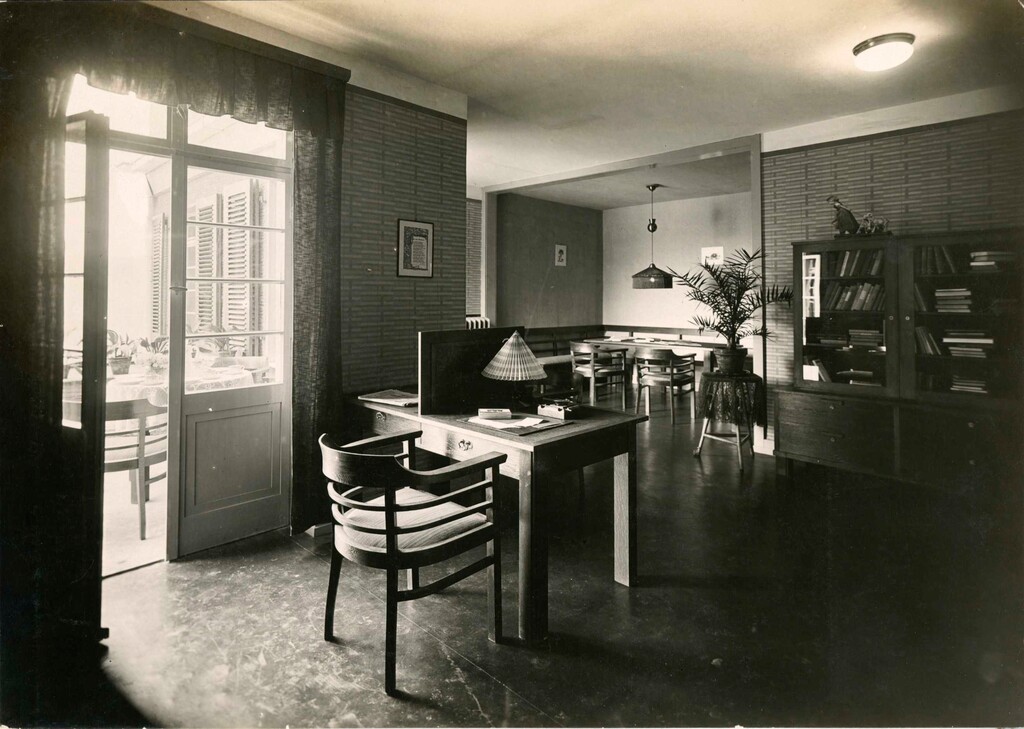 Berghotel Rittersturz. Blick in den Aufenthaltsraum (um 1930)
