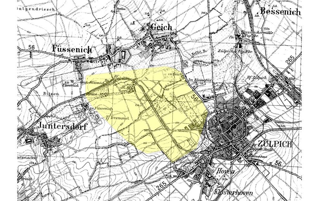 Das Gebiet der späteren Grube Victor auf der Topographischen Karte 1:25.000 von 1939 bis 1945