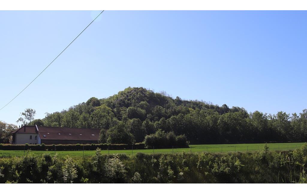 Bergehalde der Zeche Carl-Alexander in Baesweiler vom Rand der Werkssiedlung Boscheln aus gesehen (2021)