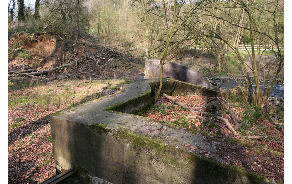 Die stabilen Mauern des Wehrs der Bracker Mühle (2013)