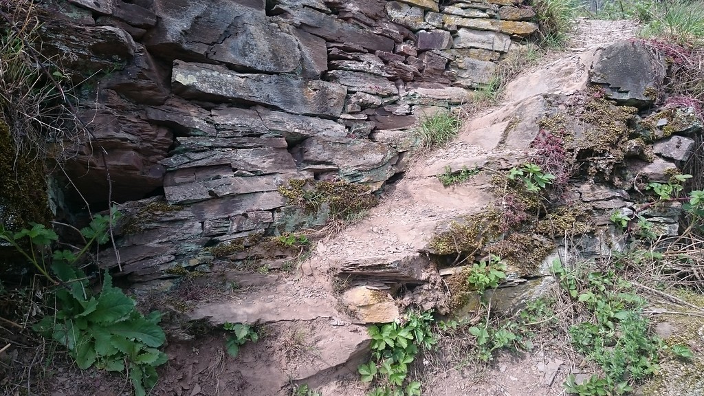 Trockenmauer mit angrenzender Treppe im Calmont (2017)