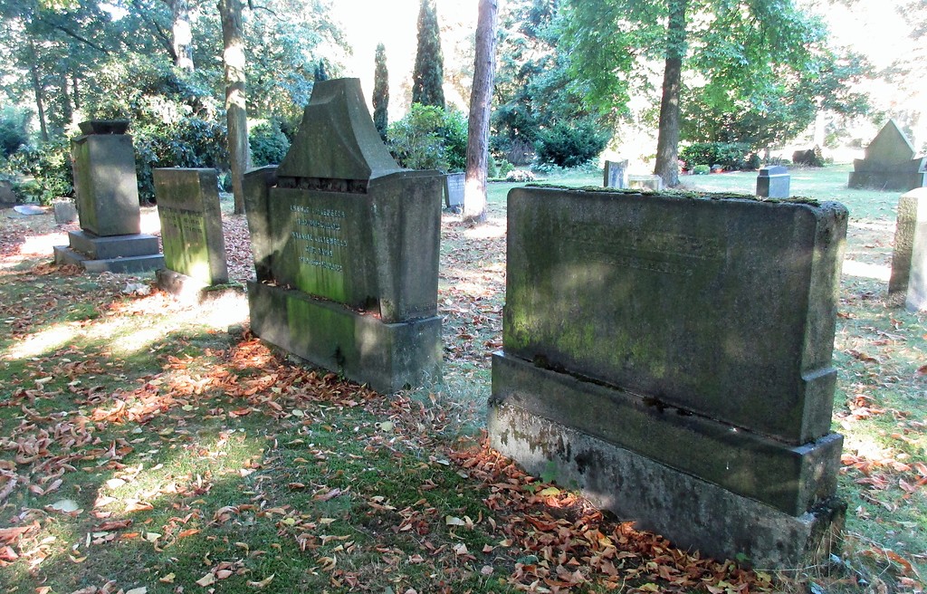 Grabsteine auf dem Gräberfeld 37a des jüdischen Friedhofs auf dem kommunalen Friedhof Sternbuschweg (2016).