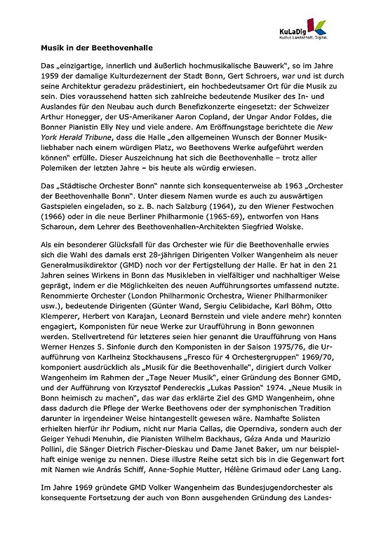 PDF-Datei: Text "Musik in der Beethovenhalle" (Hans Hinterkeuser und Eckart Rüther, Verein ProBeethovenhalle e.V., 2013)