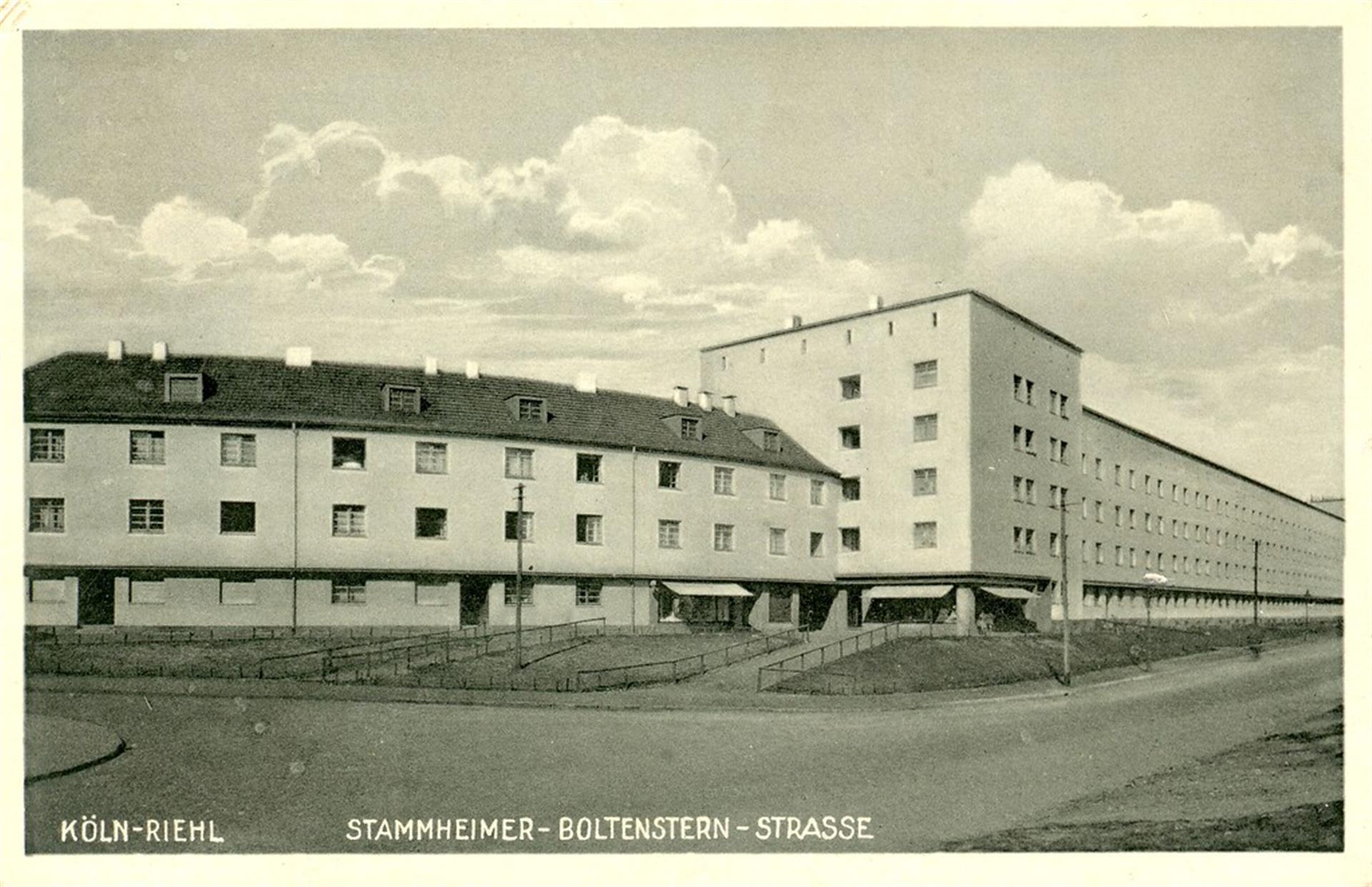 Historische Postkarte aus Köln-Riehl: Häuser an der Boltenstern- und Stammheimer Straße (um 1930). &copy; Urheber unbekannt / Sammlung Joachim Brokmeier