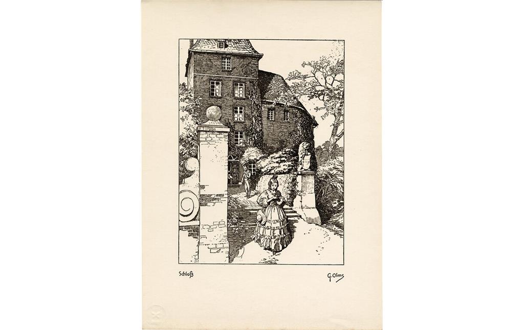 Heimatbilder "Aus einer niederrheinischen Kleinstadt", Federzeichnungen von Gustav Olms, Text von Edmund Renard erschienen 1921. Hier: Moers