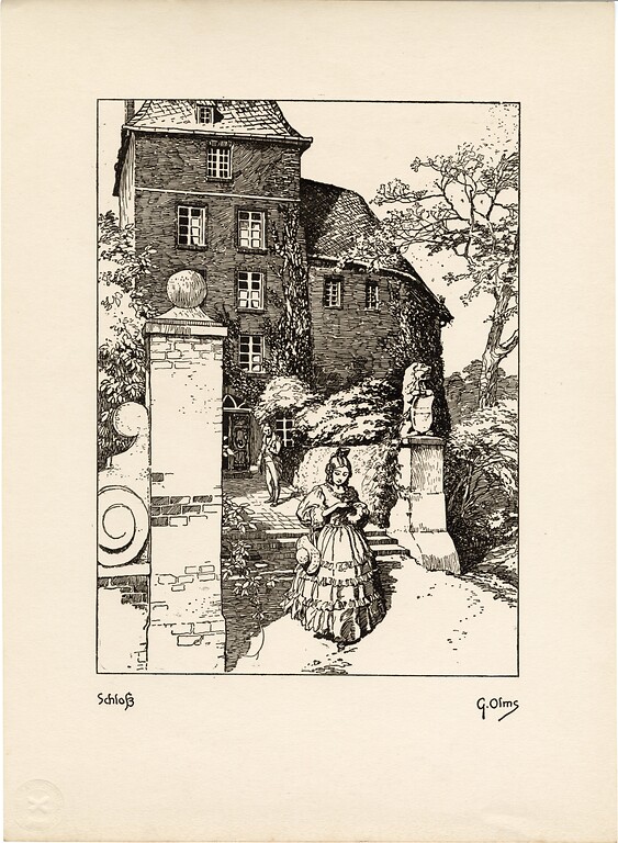 Heimatbilder "Aus einer niederrheinischen Kleinstadt", Federzeichnungen von Gustav Olms, Text von Edmund Renard erschienen 1921. Hier: Moers