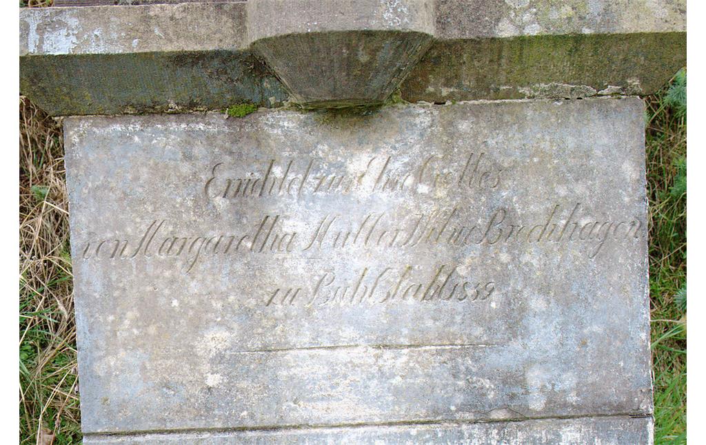Inschrift des Bildstockes in Bühlstahl (2013)