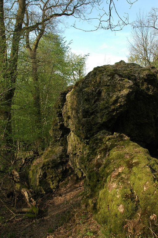 Blick auf die Gesteinsformation "Dicke Steine" bei Nümbrecht (2007).