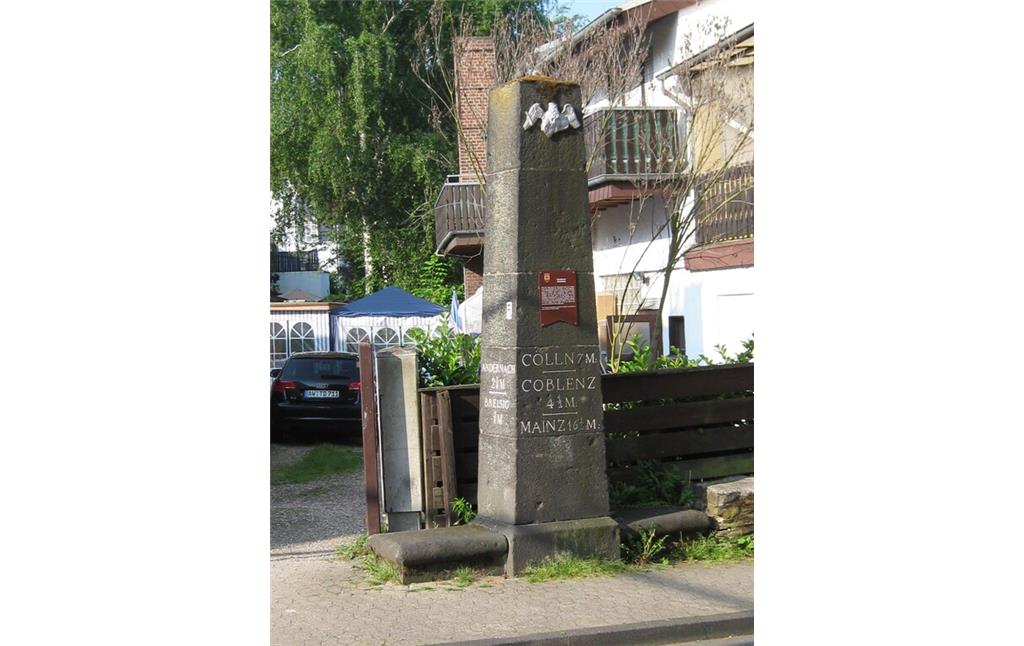 Preußischer Ganzmeilenstein in der Koblenzer Straße in Sinzig (2021)