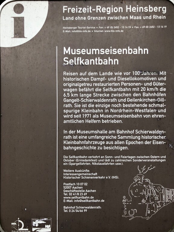 Informationsschild Selfkantbahn (2023)