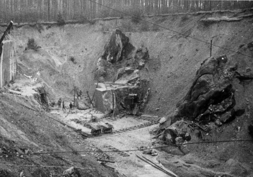 Historische Aufnahme der Riffstruktur des Steinbruchs Wirbelau