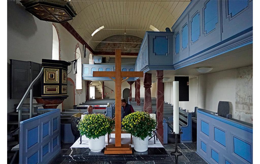 Innenraum der evangelischen Kirche Schupbach (2020)