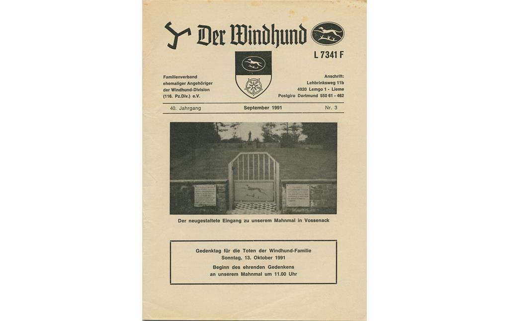Bild 11: Das 1991 eingesetzte und bis heute existente Tor der Anlage. Im September 1991 wurde es auf der Titelseite der Verbandszeitschrift abgebildet.
