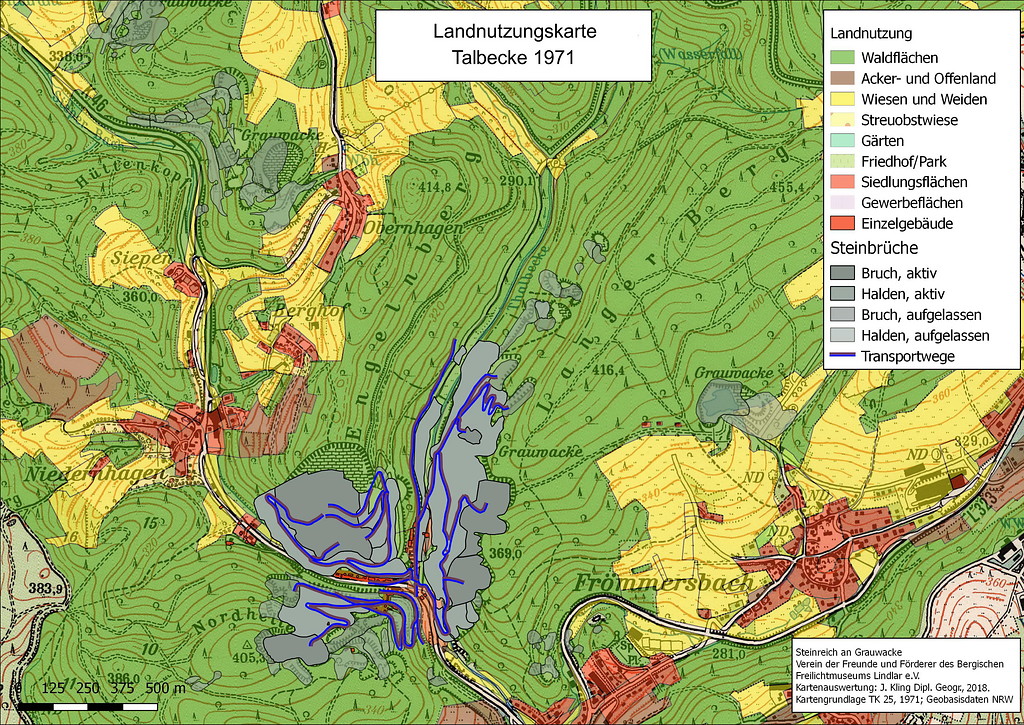 Landnutzungskarte Talbecke, Zeitschnitt um 1971 (2017)