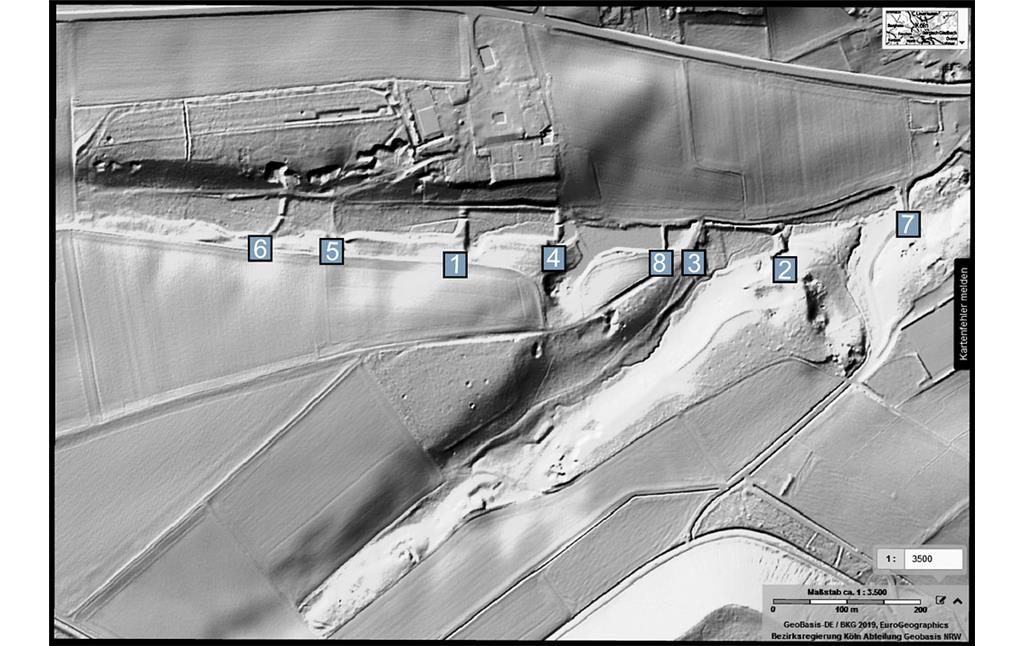 Abbildung 3: Geschummertes Digitales Geländemodell (DGM) des Naturschutzgebietes Liebesallee (2018)