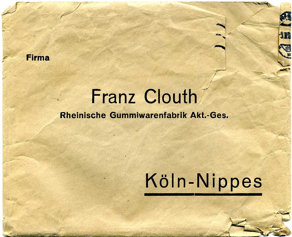 Firmenbriefumschlag Franz Clouth