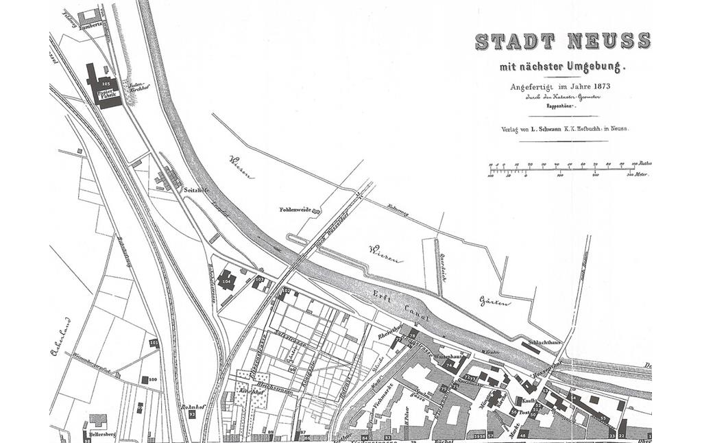 Stadtkarte Neuss 1873
