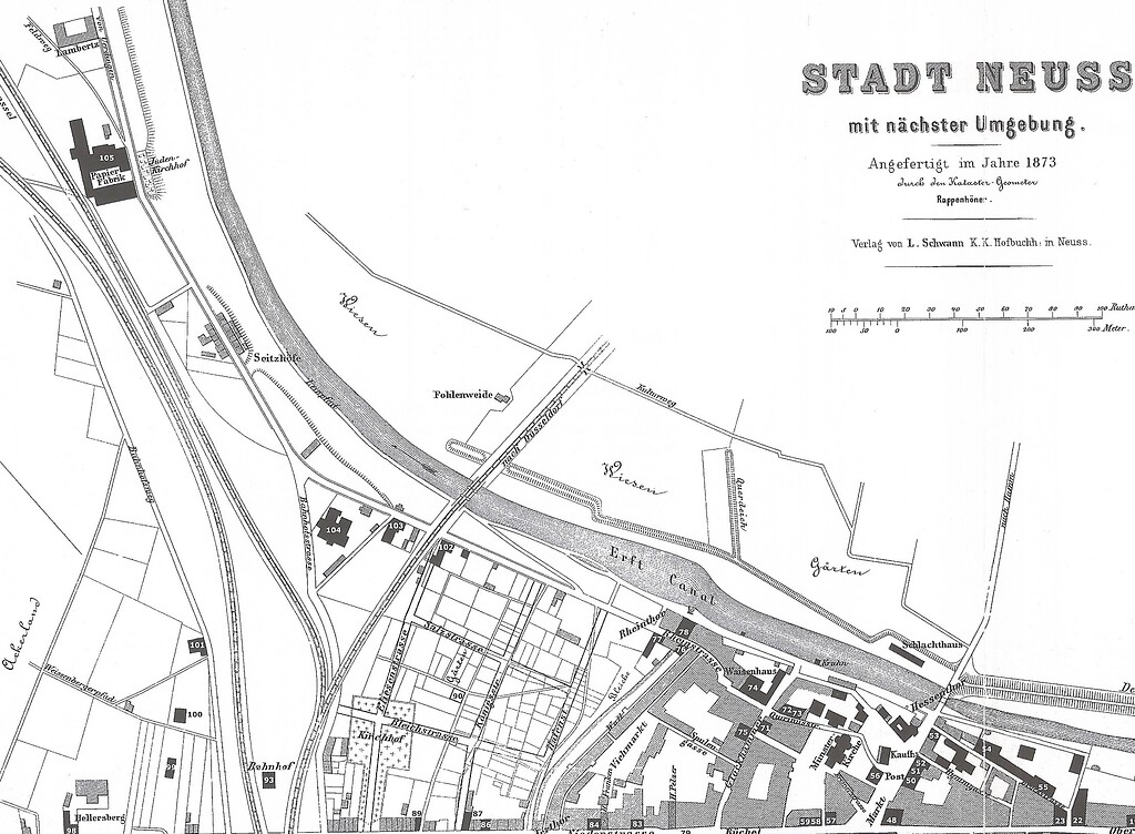 Stadtkarte Neuss 1873