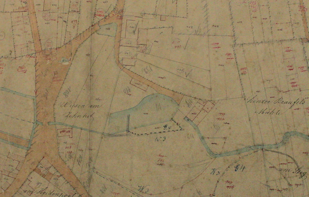 Ausschnitt aus: Samtgemeinde Huechelvoven. Untergemeinde Glessen. Section H genannt Glessen, aufgenommen durch den Geometer W. Caspers im Jahre 1811 []