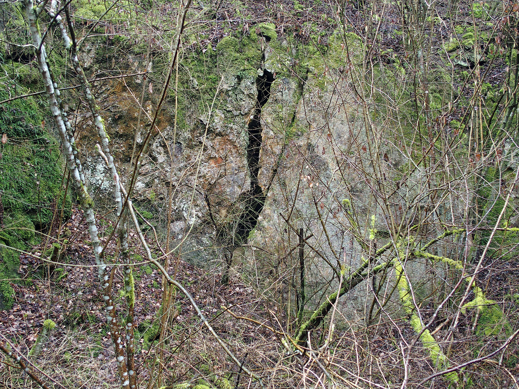 Steinbruchwand im Unica-Bruch in Villmar (2018)