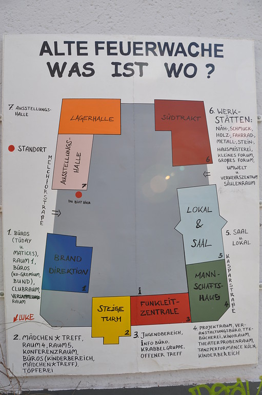 Bürgerzentrum Alte Feuerwache; Skizze der Anlage (2014)
