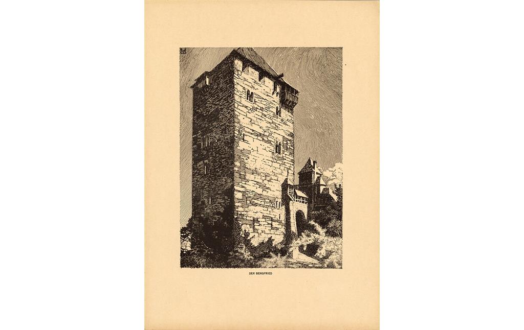 Heimatbilder "Schloß Burg", Federzeichnungen von Karl Möhler, Text von Paul Clemen, erschienen 1923.