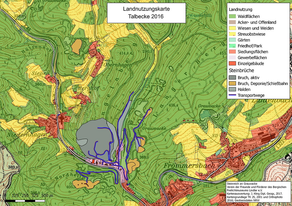 Landnutzungskarte Talbecke, Zeitschnitt um 2016 (2017)