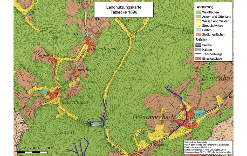 Landnutzungskarte Talbecke, Zeitschnitt um 1896 (2017)