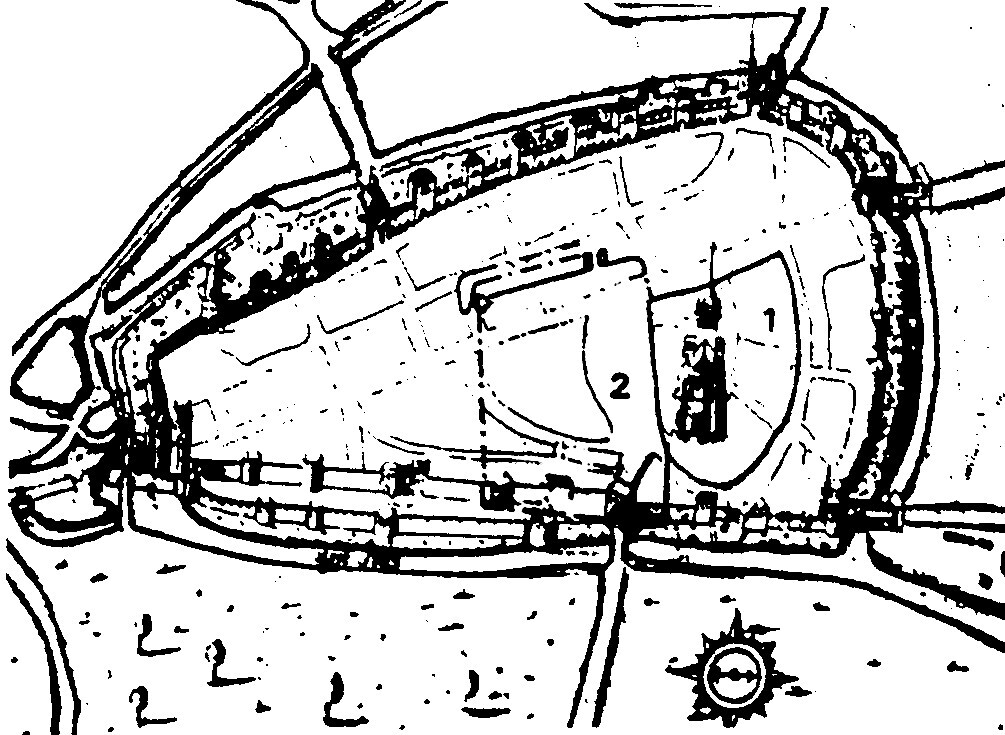 Ausmaße der Stadtbefestigungen von Neuss bis 1780