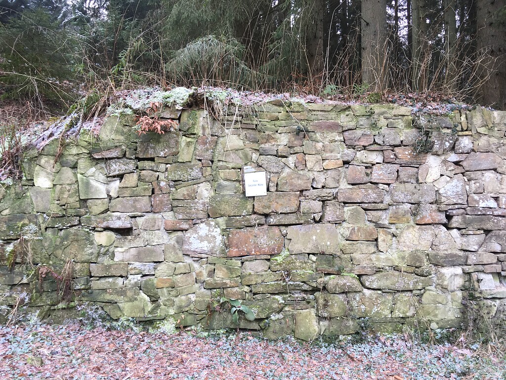 Mauer des Wohnhauses der Spezarder Mühle im Pfengstbachtal (2019)