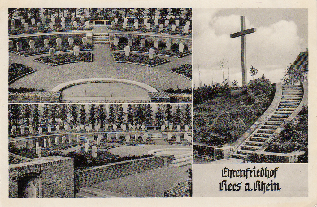 Rees. Bastei am Westring, Ehrenfriedhof, Postkarte