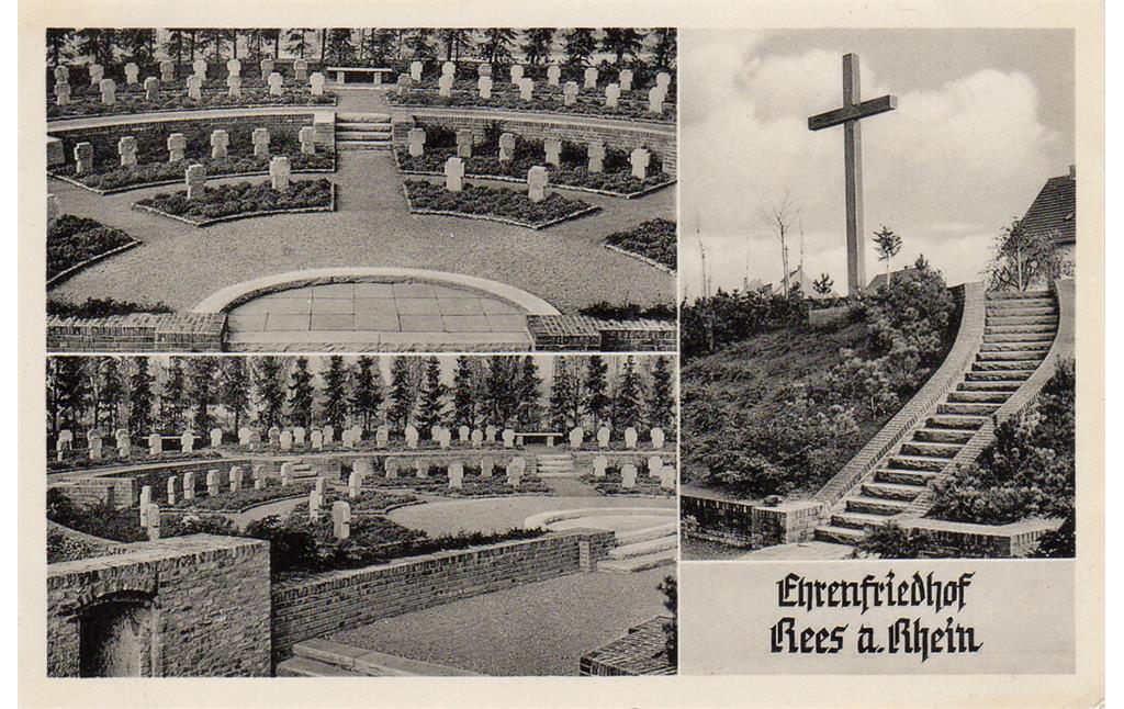 Rees. Bastei am Westring, Ehrenfriedhof, Postkarte